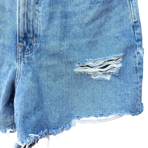 NWT Madewell The Momjean Short in Lansdale Wash Light Blue Raw Hem High Rise - Picture 6 of 16